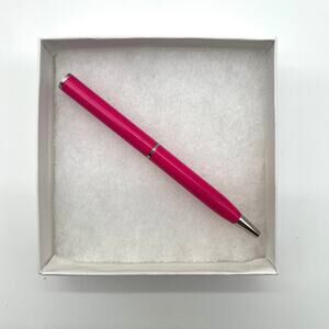 Coach Hot Pink Ballpoint Pen with Silver Accents